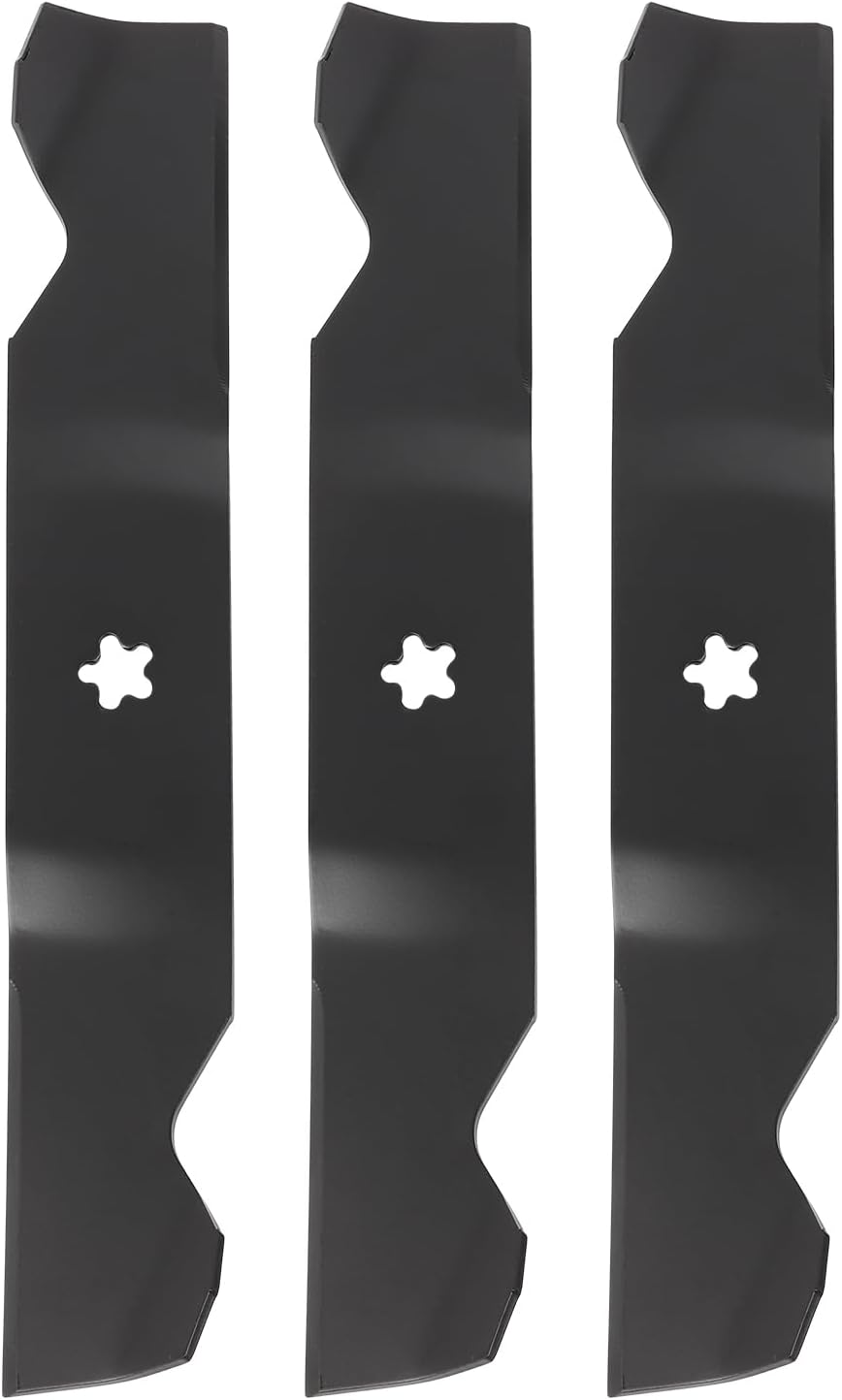 High Lift Notched Mower Blades Replacement Part Number Husqvarna Craftsman Poulan 532187256 539112053 187254 11180 Compatible with Z254 YTH2454 YTH24v54 RZ5424 RZ5426 LGT 2554 2654, 3 Pack