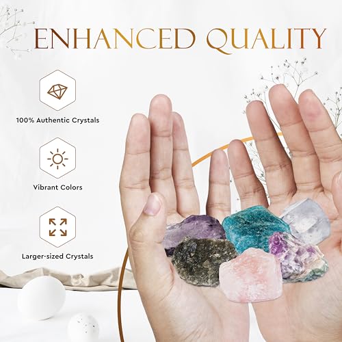 Image of Wyspell Aquarius Crystal Set - 6 Raw Aquarius Crystals and Healing Stones - Aquarius Gifts for Women - Birthday Gifts for Women - Astrology Gifts for Women - Zodiac Crystal Set - Healing Gifts