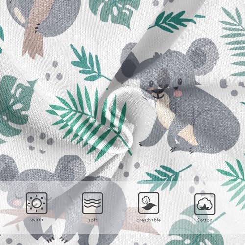 Wusikd Koalas Girls' Underwear Cotton Palm Leaves Girls Briefs Soft Toddler Underwear 4T Multi3