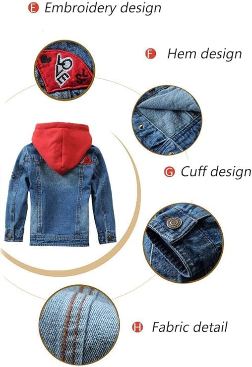 Image of Mallimoda Kids Boys Girls Hooded Denim Jacket