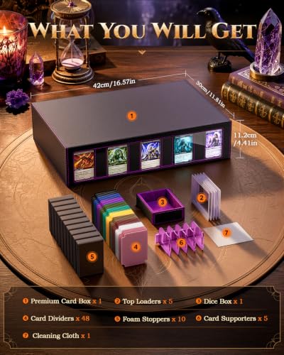 Image of MoKo Trading Card Storage Box for MTG, 3900+Capacity, Black Purple