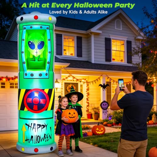 Aufblasbare Halloween-Alien-Raumkapsel mit LEDs, 2,4 m – Bild 7