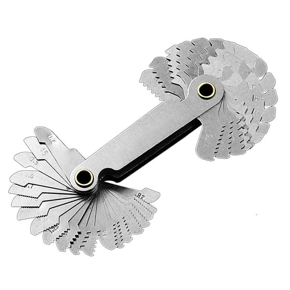 Medidor de Rosca de Acero Inoxidable, Rosca de Medición, Acero Inoxidable Calibre de Paso de Tornillo, Medidor de Paso de Rosca, Calibre de Paso de Rosca, para Tornillo, Válvula, Rodamiento, 40 Pcs