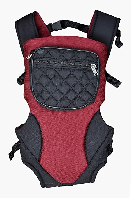 Duggu Kids Kangaroo Baby Carrier Bag with Front Pocket Cushioned Shoulder Belt and Head Support (Red)