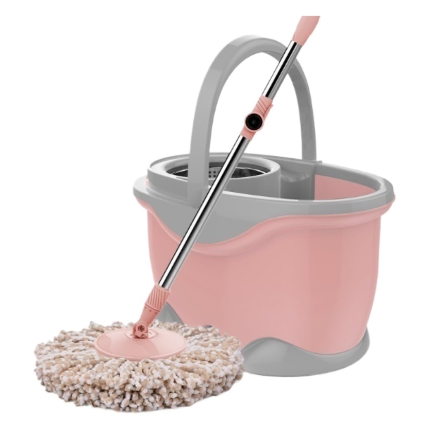 Balai Serpillere Tête De Rechange pour Nettoyage, Essorage, Balai Ménager, Chiffon Lavage Rotatif Serpillère Nettoyer Sol(Rosa)