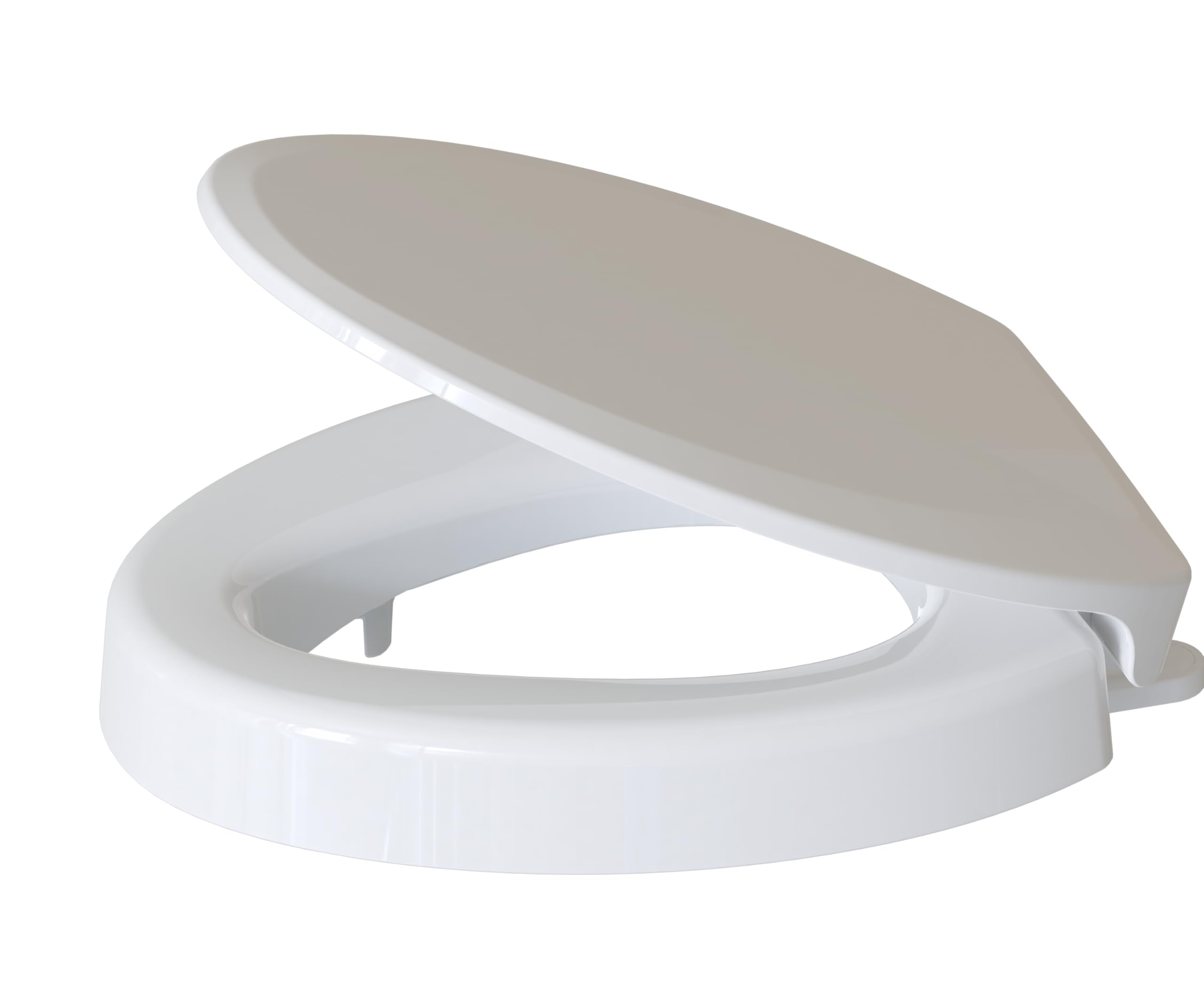 CYRRET 3 Inch Elevated Toilet Seat Riser, Raised Toilet Seat Enlongated Bowl (18.5") for Elderly and Seniors, Durable Plastic, Slow Close, Safety Bathroom Assist Device, Easy Installation, White