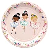 bailarina ballet vector Pack de 8 platos de 23cm perfectos para una fiesta de cumpleaños infantil inspirada en temática de Bailarinas.