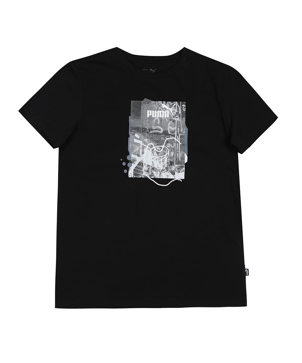 PUMA Camiseta de Manga Corta Niño Essentials+ Street Art GRAP Negro