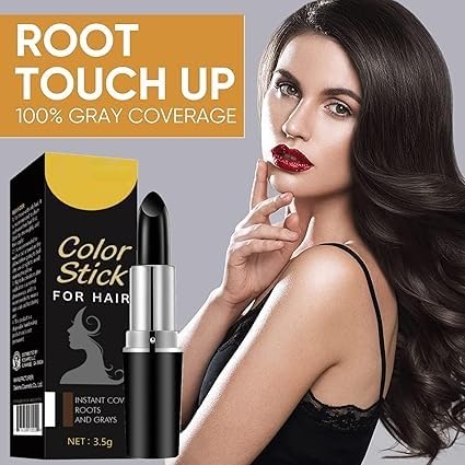 Image of Genzy Natural Black Hair Color Stick for Men & Women | Instant Grey Root Coverage | Waterproof, Sweat-Proof Temporary Hair Dye | Long Lasting Matte Finish, 3.5g