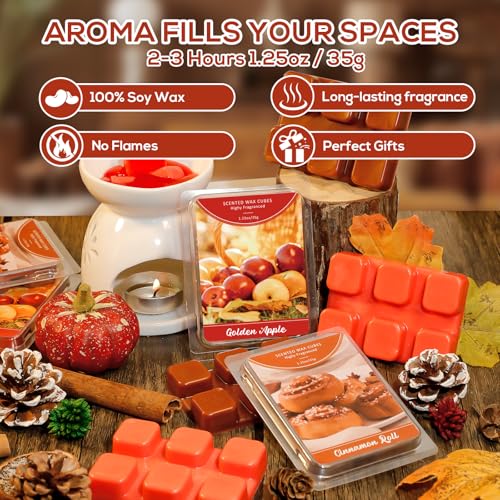 Image of SCENTORINI SCENTORINI Wax Melts, 4 Cinnamon Roll & 4 Golden Apple Scent