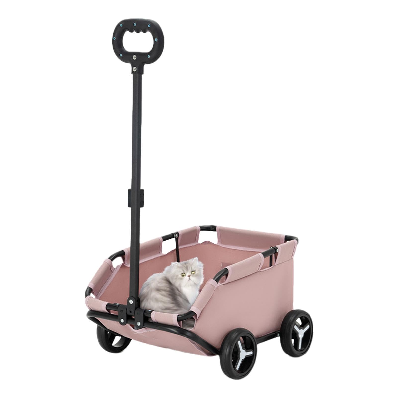 Cochecito para mascotas - Cochecito de viaje para mascotas, cochecito pequeño para mascotas | Cochecito de jaula para perros rodante, carrito plegable de 4 ruedas, cochecito ligero para mascotas,