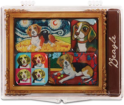 Pavilion Gift Company 12010 Paw Palettes 6-Piece Mini Masterpiece Magnet Set, 4 by 3-1/2-Inch, Beagle