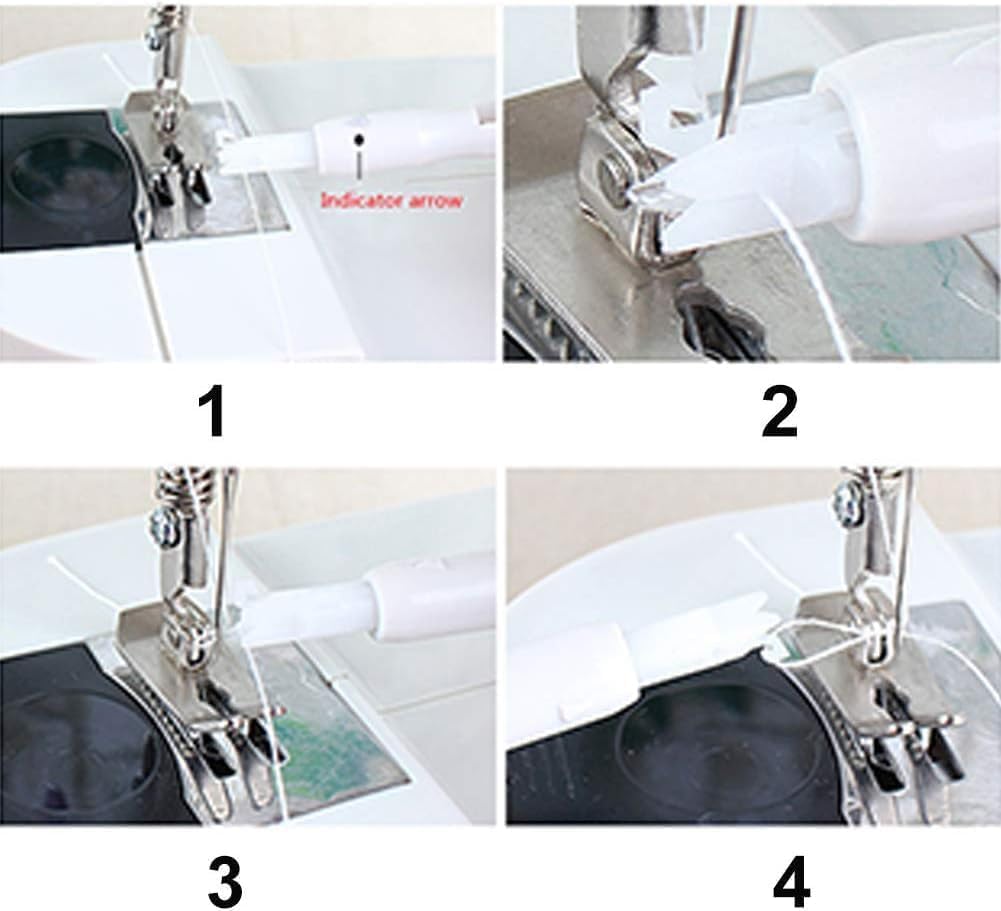3Pcs Blue Automatic Sewing Machine Needle Threader, Line Inserter Tool for Hand Sewing, One Size
