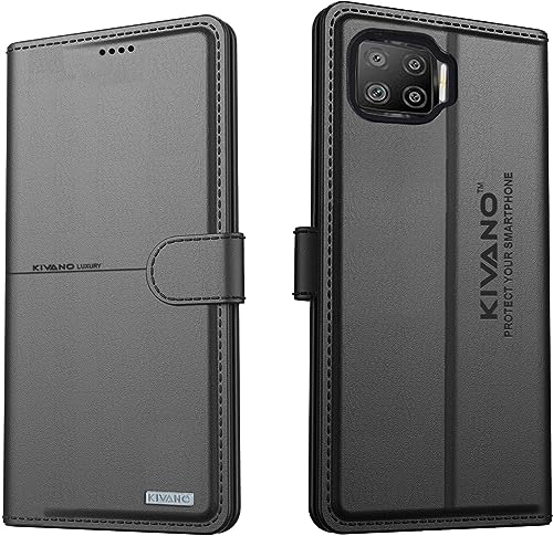 Image of KIVANO Compatible with Oppo F17 Flip Cover | Leather Finish | Inside Pockets & Inbuilt Stand | Shockproof Wallet Style Magnetic Closure Back Cover Case