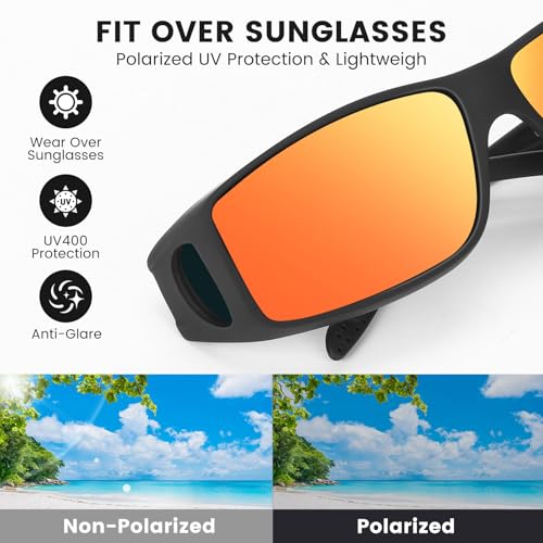 Image of Night Driving Glasses for Men Women Fit Over Sunglasses Anti Glare Polarized HD Night Vision Glasses
