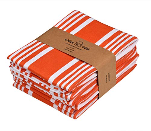 Urban Villa Kitchen Towels,Trendy Stripes, 100% Cotton Dish Towels, Mitered Corners,