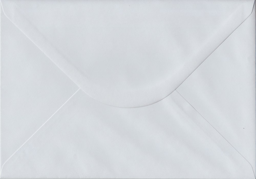 Pack of 100 Pastel White 152mm x 216mm Gummed A5 Card Coloured Envelopes - 100gsm Paper