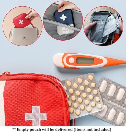 Image of Gadget Deals- First aid kit for Home | First aid Bag |Red- First Aid Pouch | First aid kit for Travel -car,Office,Camping | Medicine Storage Box | Emergency Kit Organizer