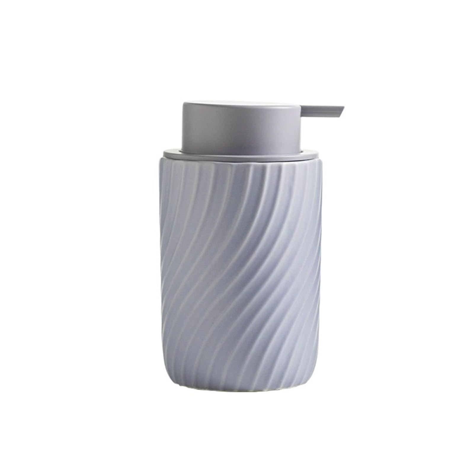 Soap Dispenser Ceramic Stripe Push Foaming Bottle Bathroom Shower Gel Shampoo Soap Dispenser(Purple)