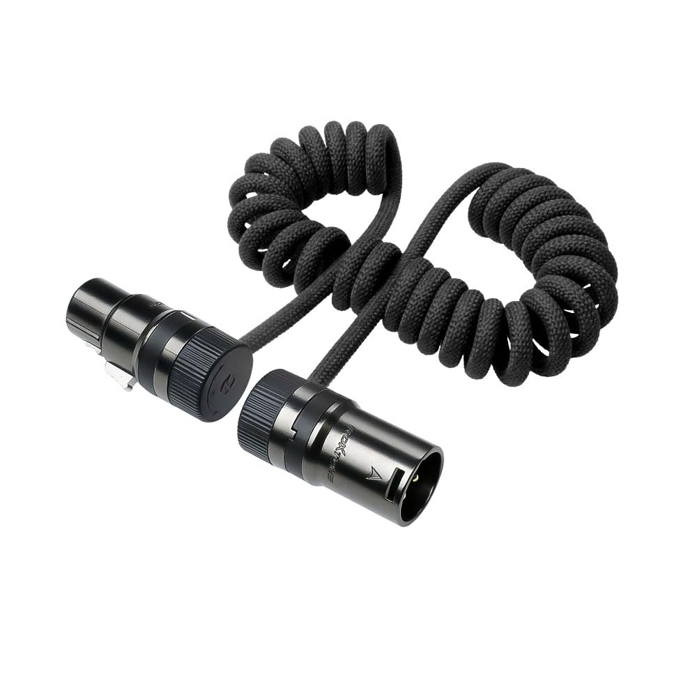 Alvin's Cables Câble rotatif à profil bas XLR mâle vers femelle en spirale ultra-flexible femelle renforcé aramide pour Sony | Canon | Blackmagic Pro Cameras & Studio Audio (Black)