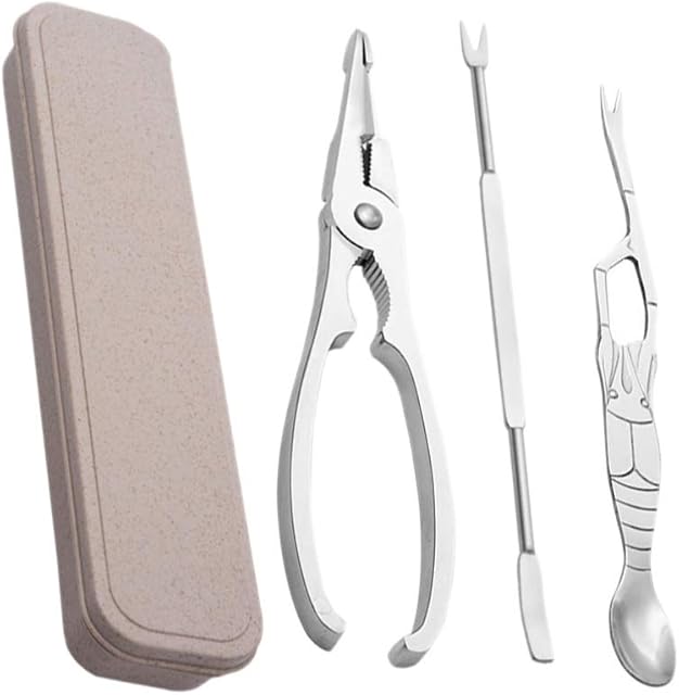 Hemoton Seafood Tools Set Crab Crackers Lobster Shellers Lobster Leg Forks Picks Crab Pliers Tool Kitchen Crab Gadget Christmas Gift with Box