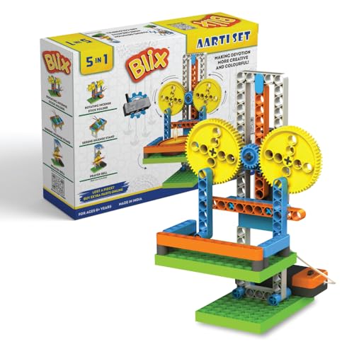 Blix Aarti Construction Set: Motorized STEM Toy with 75+ Pie...