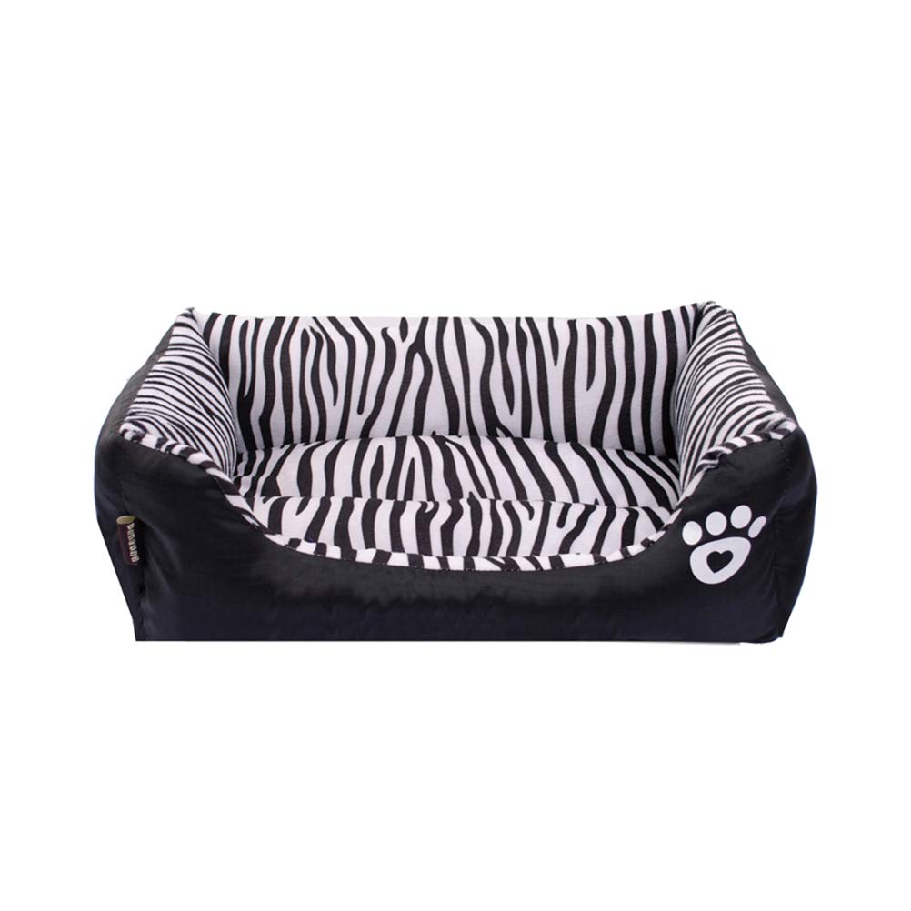 Zebra Pattern Pet Bed Autumn and Winter Warm Pet Dog Bed Cushion Cosy Cat House Mat Size SPet warmer