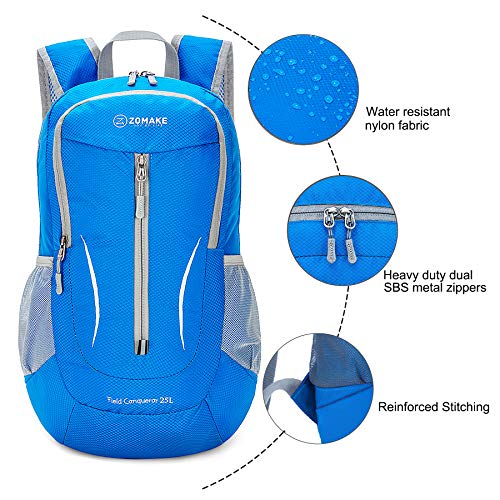 Image of ZOMAKE Ultra Lightweight Packable Backpack 25L - Foldable Hiking Backpacks Water Resistant Small Folding Daypack for Travel(Dark Blue)