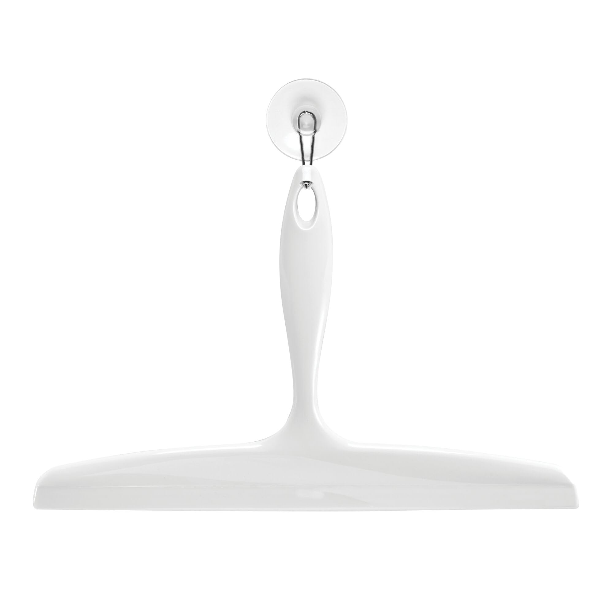 iDesign Bathroom Plastic Shower Wall Hook-White Clara Squeegee