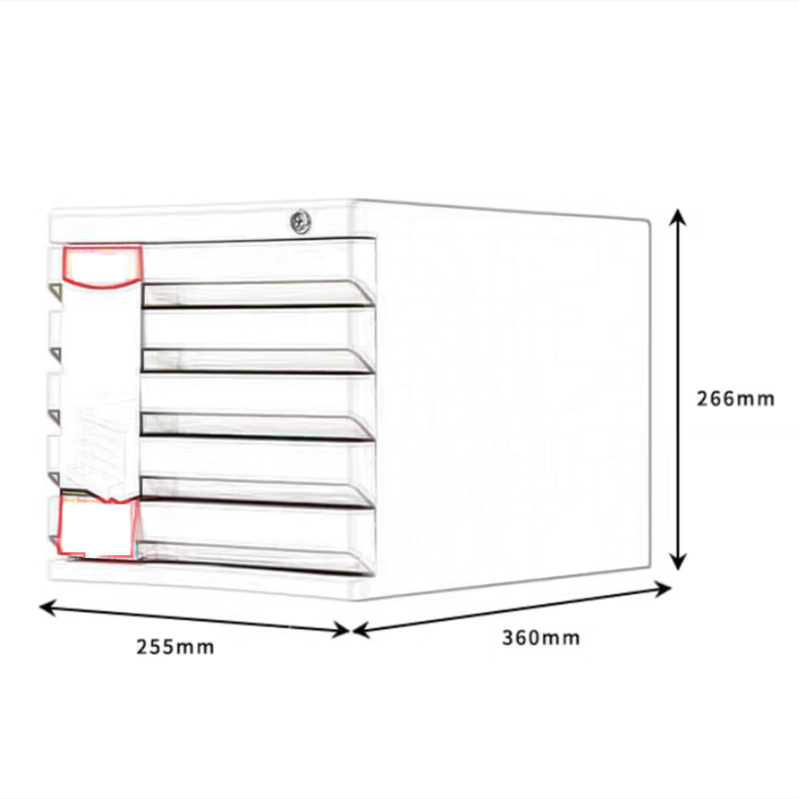 Archivador Con Cerradura Para Tarjetas De Índice - Organizador De Escritorio 5 Cajones Para Archivos Tamaño Tarjetas Material Oficina Bolígrafos Lectura Ahorra Espacio(Grigio)