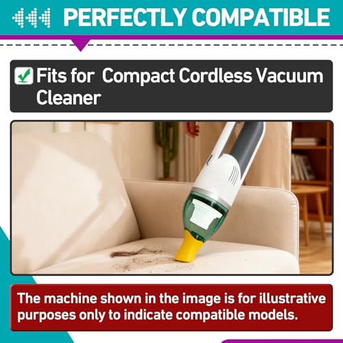 Image of 18 Pcs HEPA Vacuum Filters Compatible with Compact Cordless Vacuum Cleaner as Seen on TV, Washable Reusable Filters with Cleaning Brush (White)