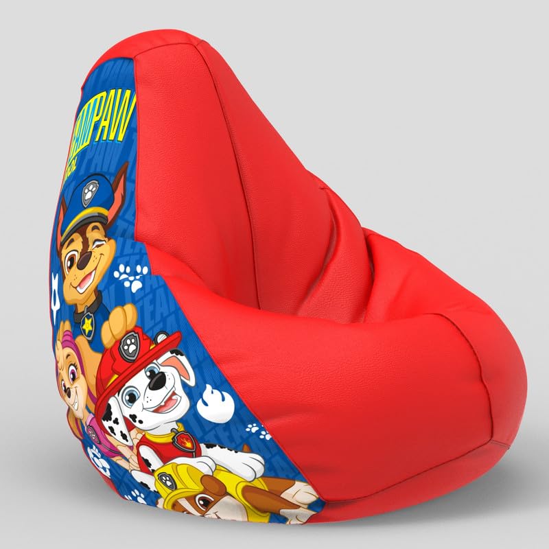 Image of Biggie Bean Bag with Beans Filled 6XL- Official: Paw Pat Bean Bags - Max User Height : 6-6.5 Ft. - Weight : 99-110 Kgs(Model: Paw Pat-Artwork 15 - Red)