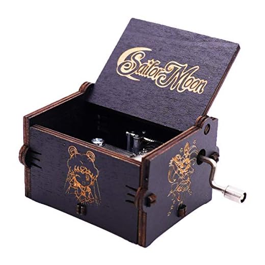 Youtang Mini caja de música de madera tallada a mano Negro