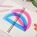 2 Packs 6 Inch Plastic Protractor Math Protractors 180 Degrees Angle Measurement, Protractor Classroom Set for Geometry Classroom Student School Office Supplies(Pink, Blue)