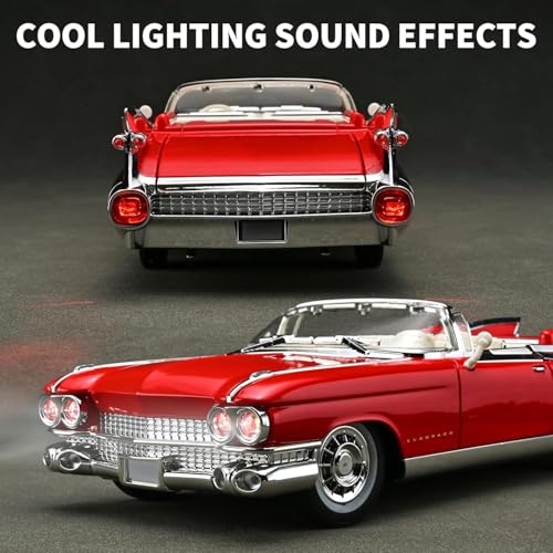Image of 1:24 Scale Cadillac Eldorado 1950 Toy Car for Kids Diecast Metal Model Car Collection with Light Sound Pull Back Openable Door