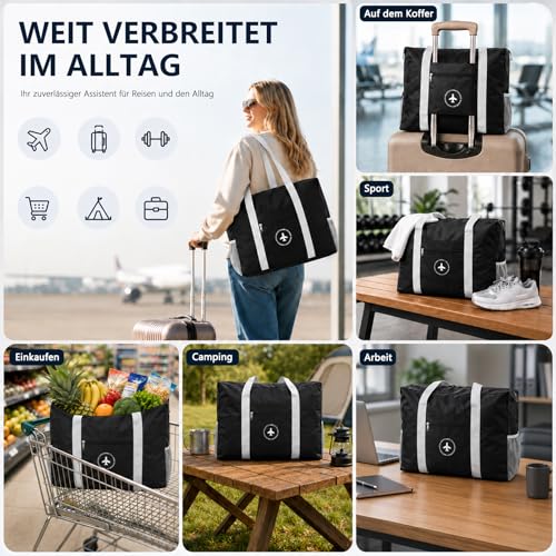WENRENMK 31L Handgepäck Tasche, Ryanair Handgepäck, Faltbare Reisetasche