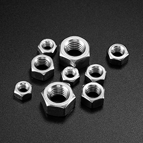 Image of 3 /8-16 Hex Nuts 50Pcs 304 Stainless Steel 18-8, Full Thread, Hex Drive, Bright Finish by SG TZH