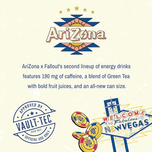 Image of AriZona x Fallout Energy Drink - Green Tea Variety Pack, 15 fl oz (12 Pack)