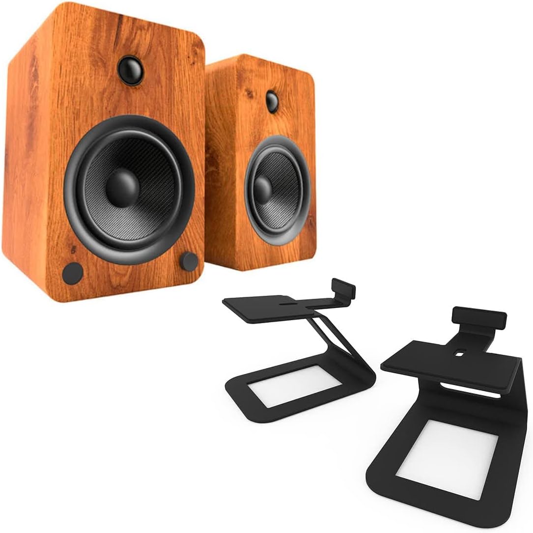 Kanto YU6 Powered Bookshelf Speakers (Walnut) with SE6