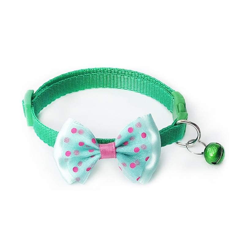 Litvibes Cat Collar with Bell,Kitten & Small Dog Soft Adjustable,Safe,Solid,Breakaway for Cats & Puppy Bow design- Green (B09RVZMTHZ) Amazon Price History, Amazon Price Tracker