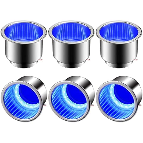 Yexiya 6 Pcs LED Stainless Steel Cup Holders Cover