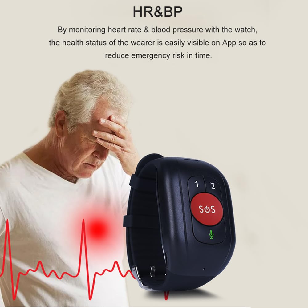 GPS Smart Watch Para Ancianos, Botón De Llamada De Emergencia SOS, Intercomunicador De Voz 4G, Detección De Otoño, Recordatorio De Medicamentos, Monitoreo De Salud, Demencia, Alzheimer, Autismo