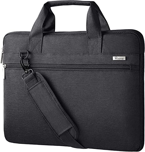 Voova Laptop Bag 17 17.3 Inch 360 Protective Laptop Case Sleeve with Shoulder Strap Compatible with 17-18 Inch Lenovo Asus Acer Dell Hp Waterproof Computer Bag Slim Briefcase for Men Women Black