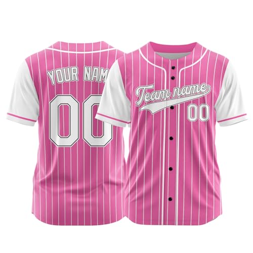 Custom Stripe Baseball Jersey - Personalized Softball Shirts Printed/Stitched Name Number for Men Women Youth