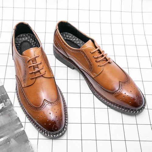 Men's Dress Oxford Shoes Lace-up Slip Resistant Block Heel Anti-Slip Rubber Sole Shoe for Business Office Party Wedding Prom Wingtip Synthetic Leather2