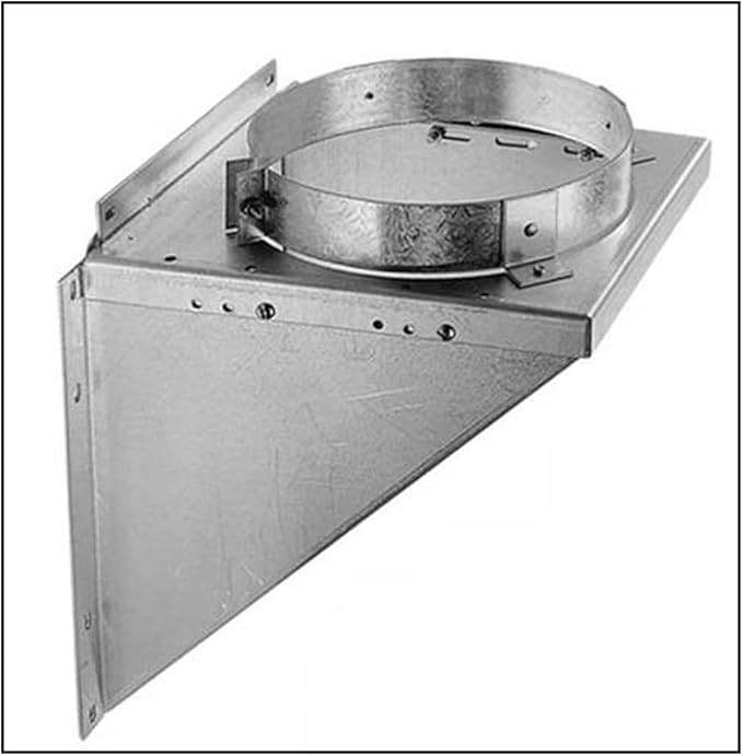 6 Inch Galvalume Tee Support Bracket, Supports up to 60' of Chimney