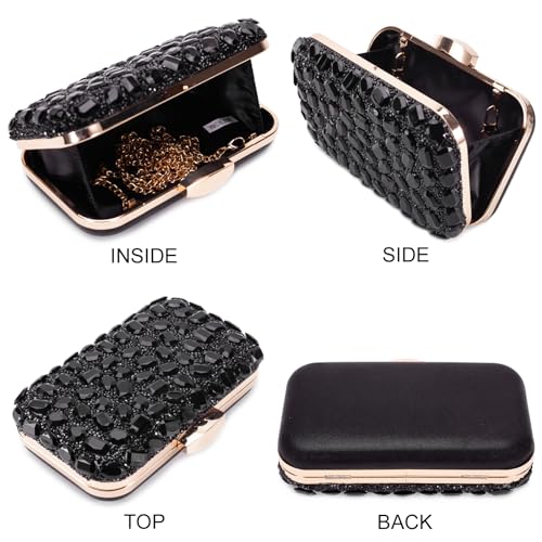 Image of Gemstone Clutch Purse, Rhinestone Purse | Evening Clutch for Women Wedding Party, Crystal Evening Bag for Women Evening