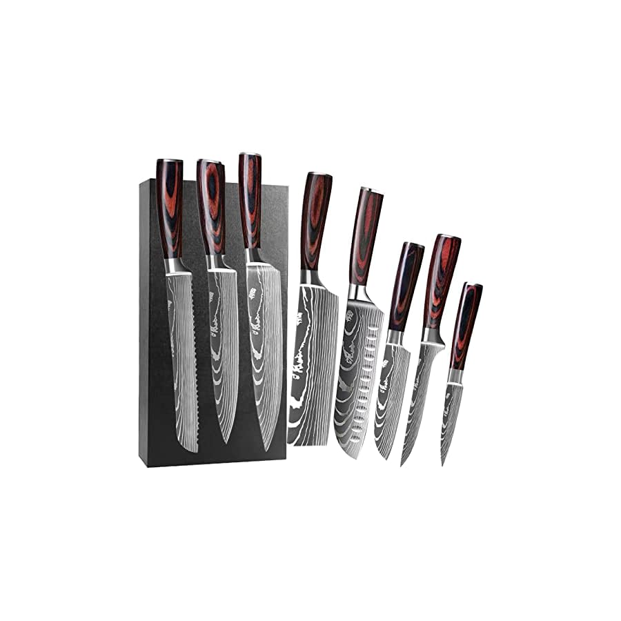 Kitchen-Knife-Set-Professional-8-Pcs-Kitchen-Chef-Knife-Set-Chef-Knife-Set-with-Sharp-High-Carbon-Stainless-Steel-Forged-Blade-and-Ergonomically-Pakkawood-Handle-Japanese-Knife-Set-with-Gift-Box Kitchen Knife Set, Professional 8 Pcs Kitchen Chef Knife Set, Chef Knife Set with Sharp High Carbon Stainless Steel Forged Blade and Ergonomically Pakkawood Handle, Japanese Knife Set (8Pcs set)