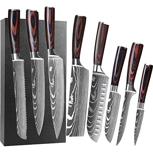 Kitchen Knife Set, Professional 8 Pcs Kitchen Chef Knife Set, Chef