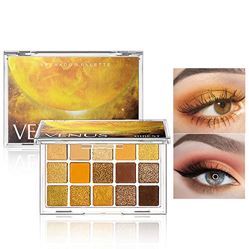 Colorful Eyeshadow Palette 15 Colors Shimmer Matte Metallic High Pigmented Neutral Waterproof Eyes Shadow, Easy To Blend Long Lasting Eye Shadow Makeup Pallet(Warm Venus)